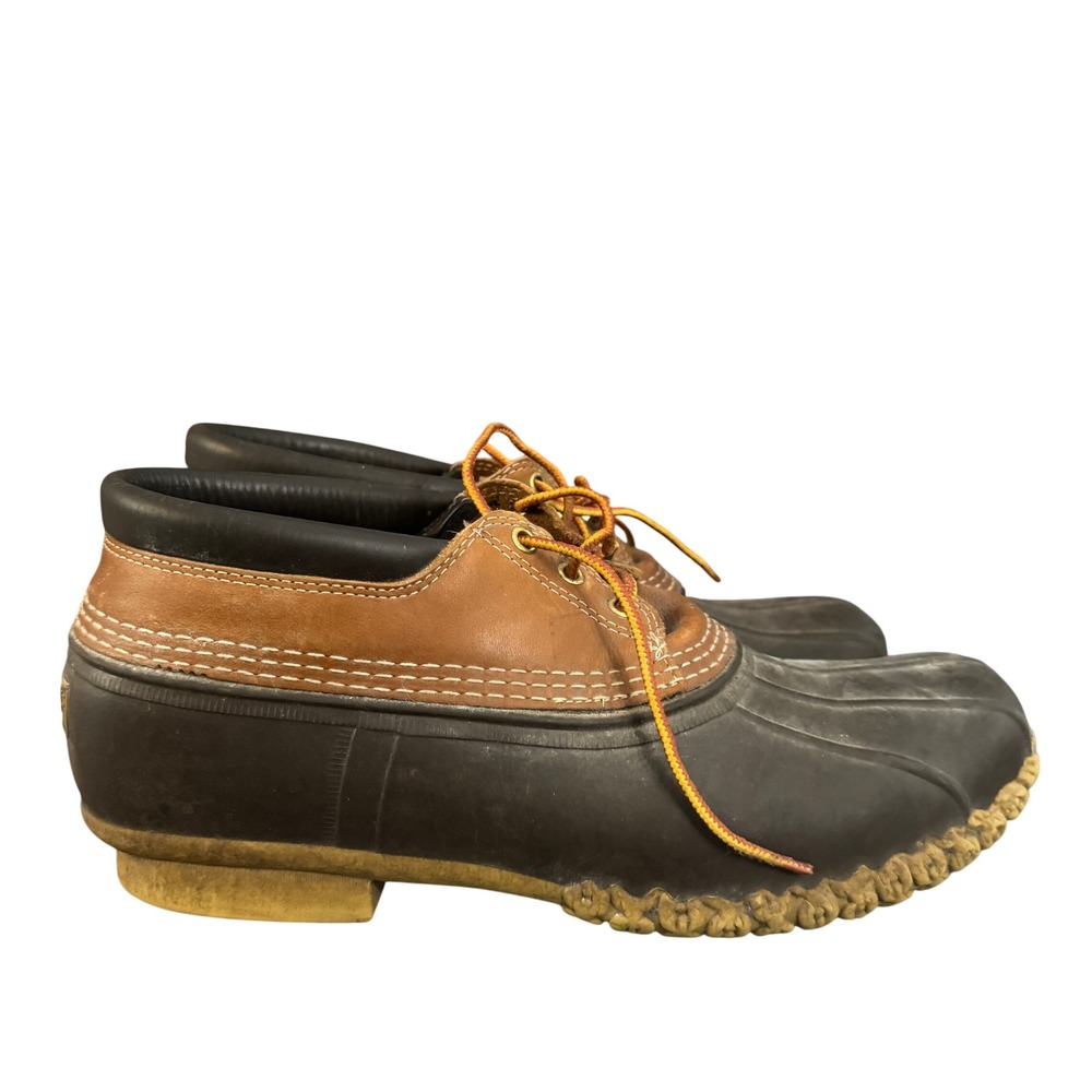 LL Bean Boots Mens 12 M Gumshoe Low Duck Boots Tan Brown Waterproof Made in USA